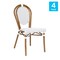 Flash Furniture Lourdes Thonet French Bistro Stacking Chair, White/Gray PE Rattan/Bamboo Print Alum Frame, 4PK 4-SDA-AD642002S-WHGY-NAT-GG - alternate 9